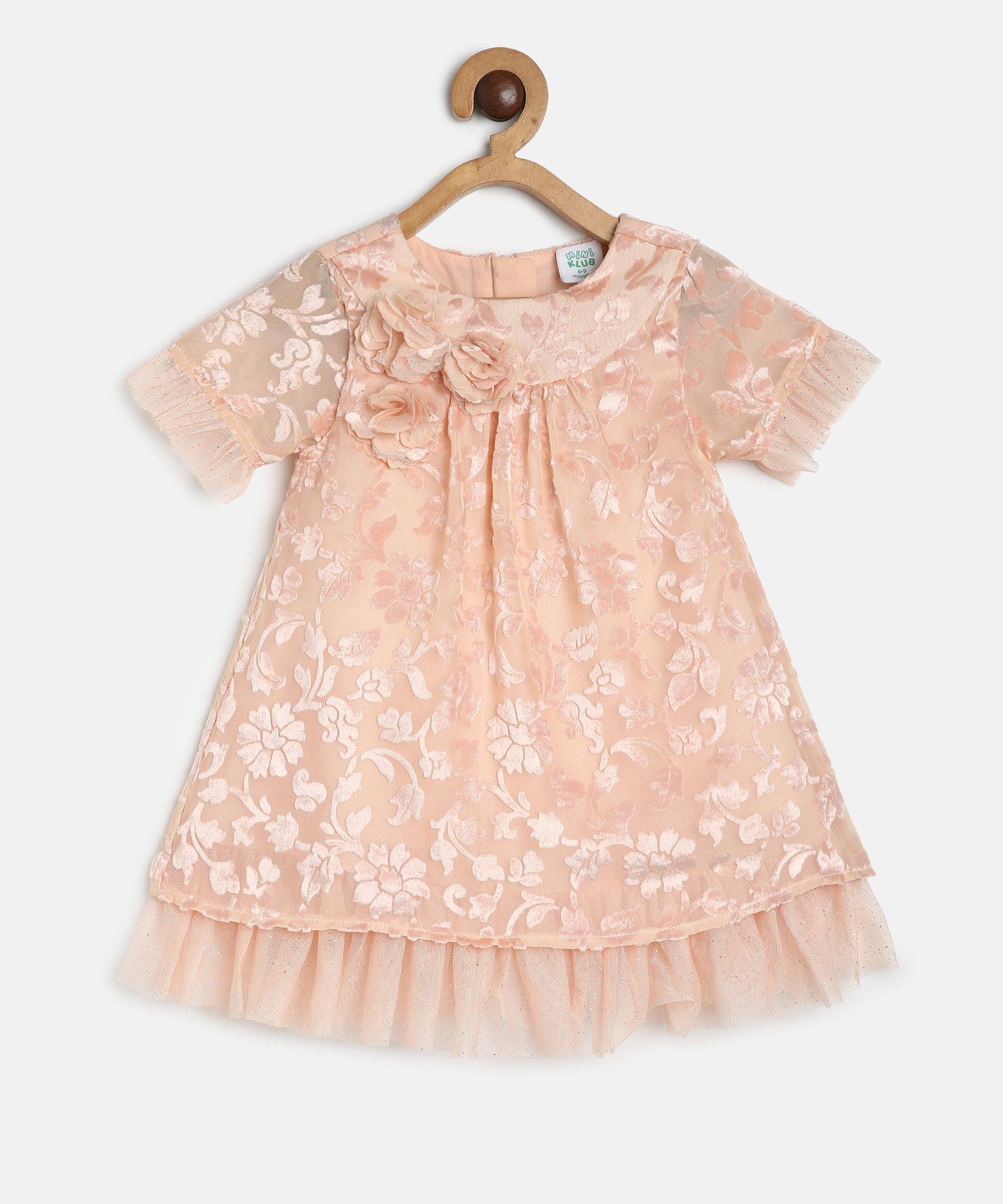     			MINI KLUB Pack of 1 Baby Girls Cotton Dress ( Beige )