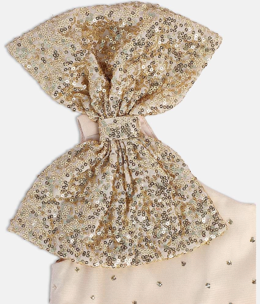 MINI KLUB Cotton A-line Dress For Girls ( Pack of 1 , Beige )