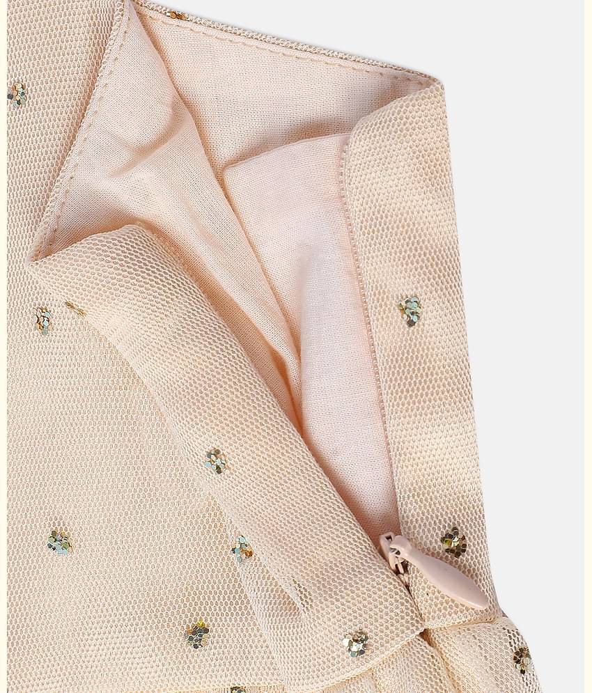 MINI KLUB Cotton A-line Dress For Girls ( Pack of 1 , Beige )