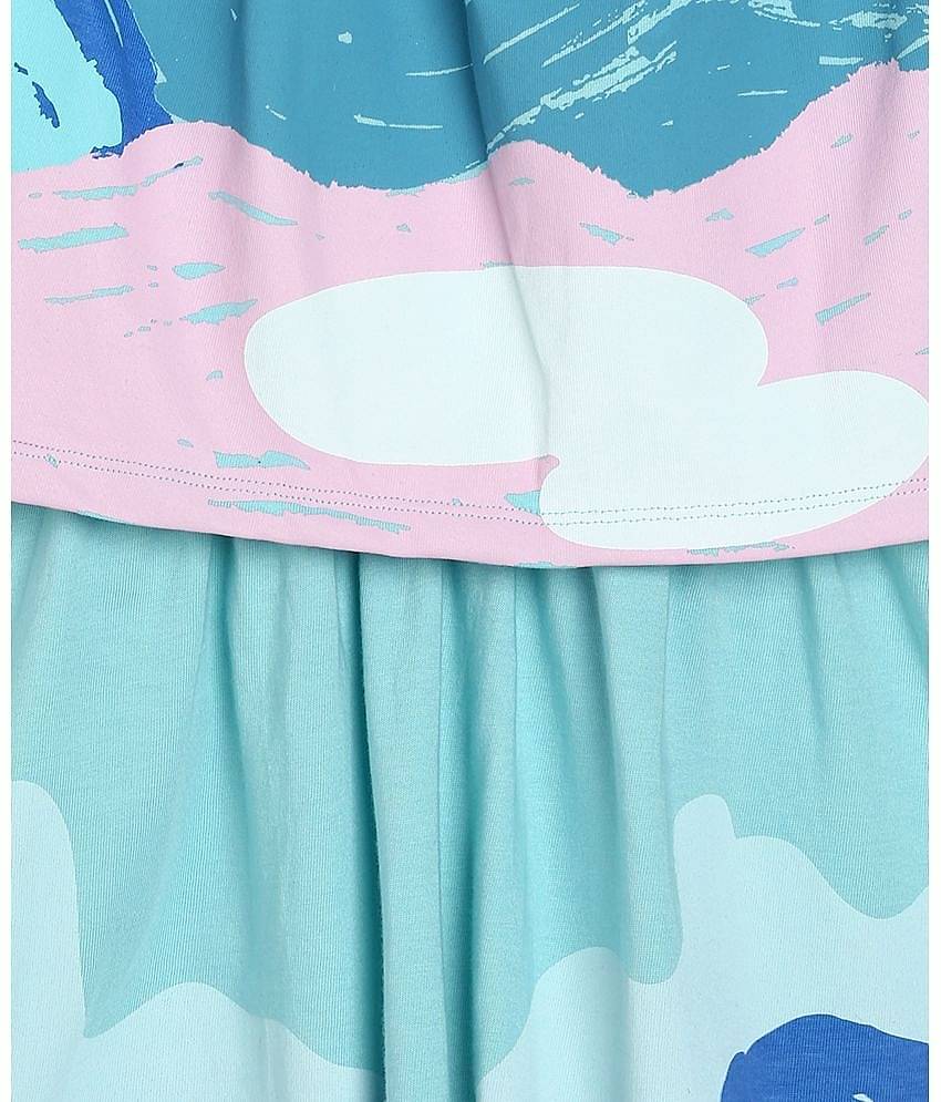 MINI KLUB Pack of 1 Girls Cotton Top With Skirt ( Blue )