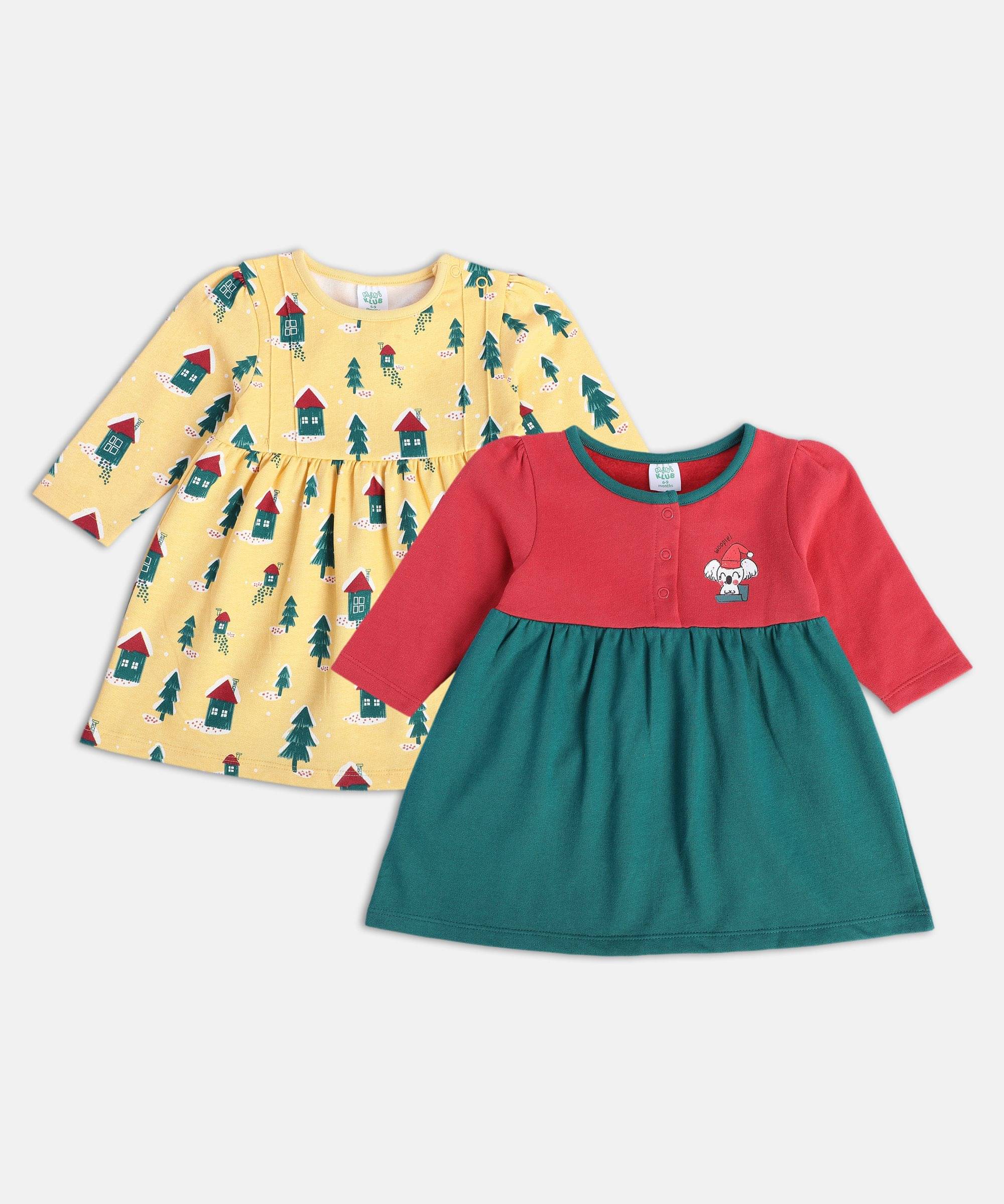     			MINI KLUB Pack of 2 Baby Girls Cotton Frock ( Multi )