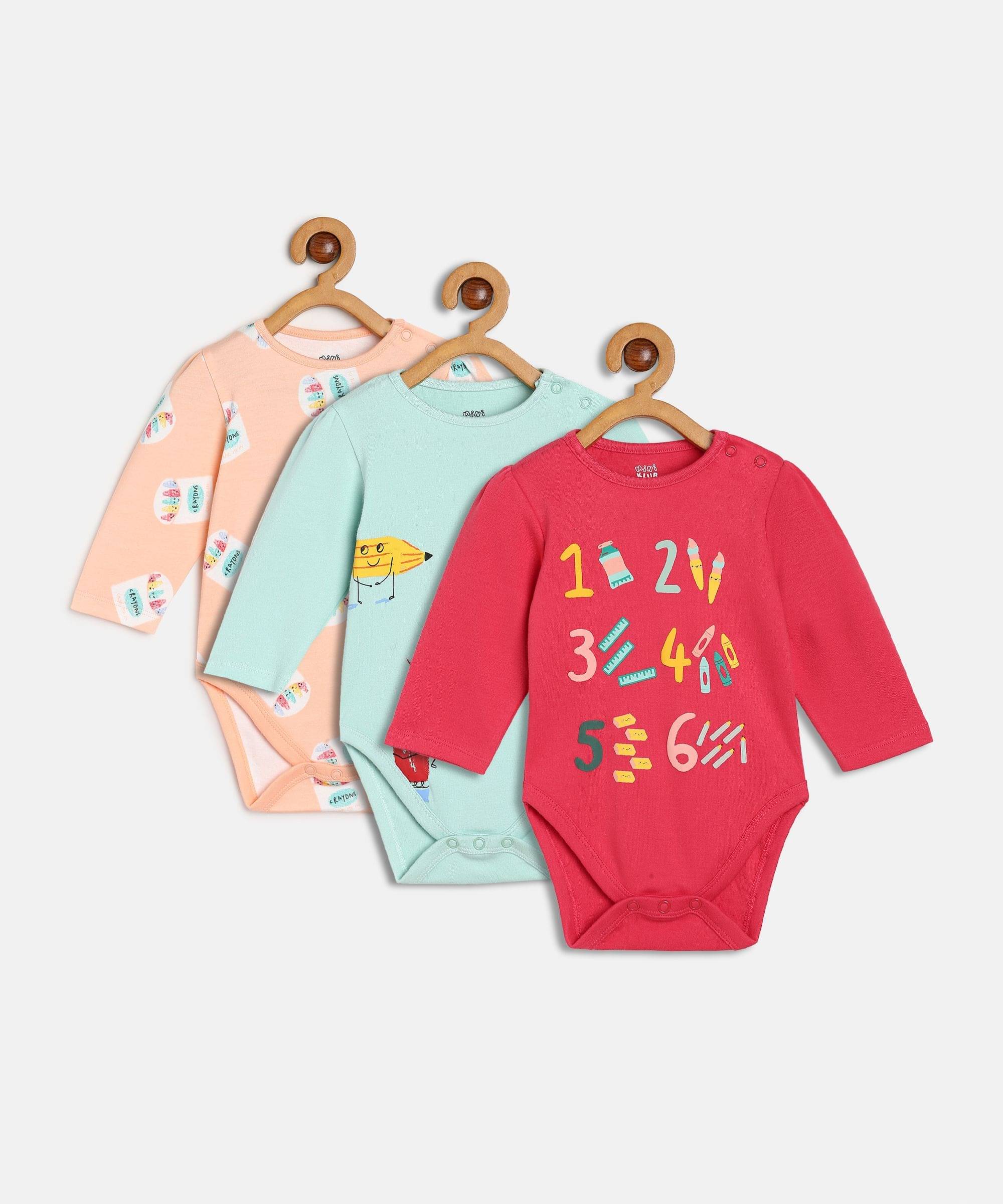 MINI KLUB Pack of 1 Baby Girls Cotton Bodysuit ( Multicolor ) MINI KLUB Pack of 1 Baby Girls Cotton Bodysuit ( Multicolor )