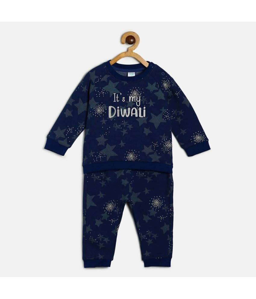     			MINI KLUB Pack of 1 Baby Boys Cotton Top & Trouser ( Navy Blue )