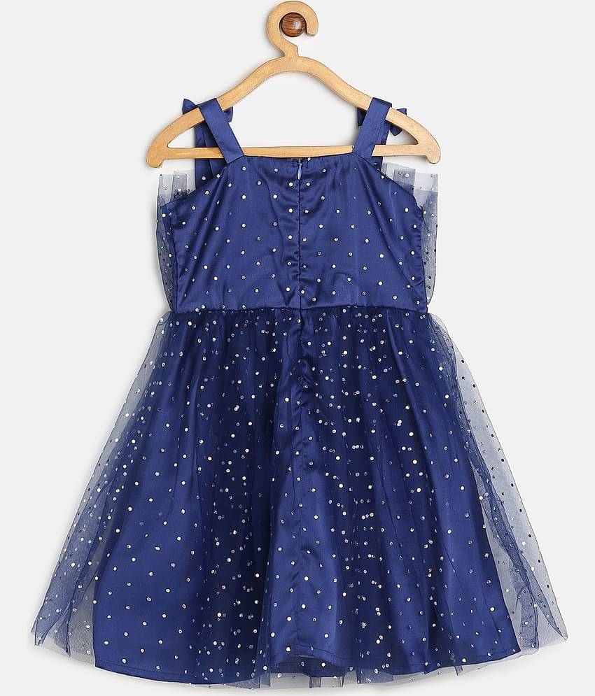 MINI KLUB Cotton Frock For Girls ( Pack of 1 , Navy Blue )
