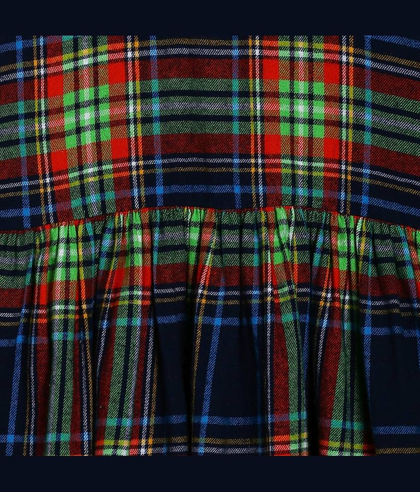 MINI KLUB Cotton A-line Dress For Girls ( Pack of 1 , Navy Blue )