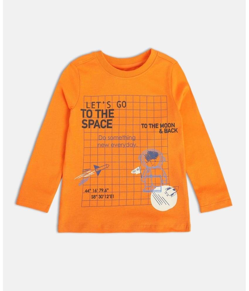     			MINI KLUB Pack of 1 Boys Cotton T-Shirt ( Orange )