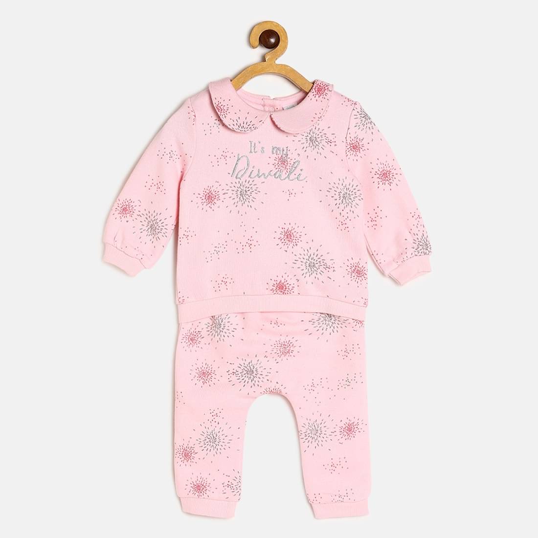     			MINI KLUB Pack of 1 Baby Girls Cotton Top & Trouser ( Pink )