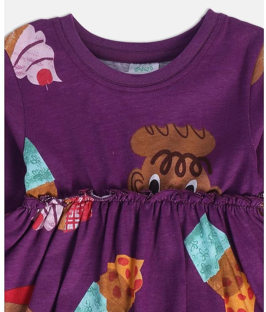 MINI KLUB Pack of 1 Baby Girls Cotton Dress ( Purple )