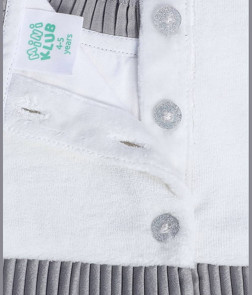 MINI KLUB Cotton A-line Dress For Girls ( Pack of 1 , Silver )