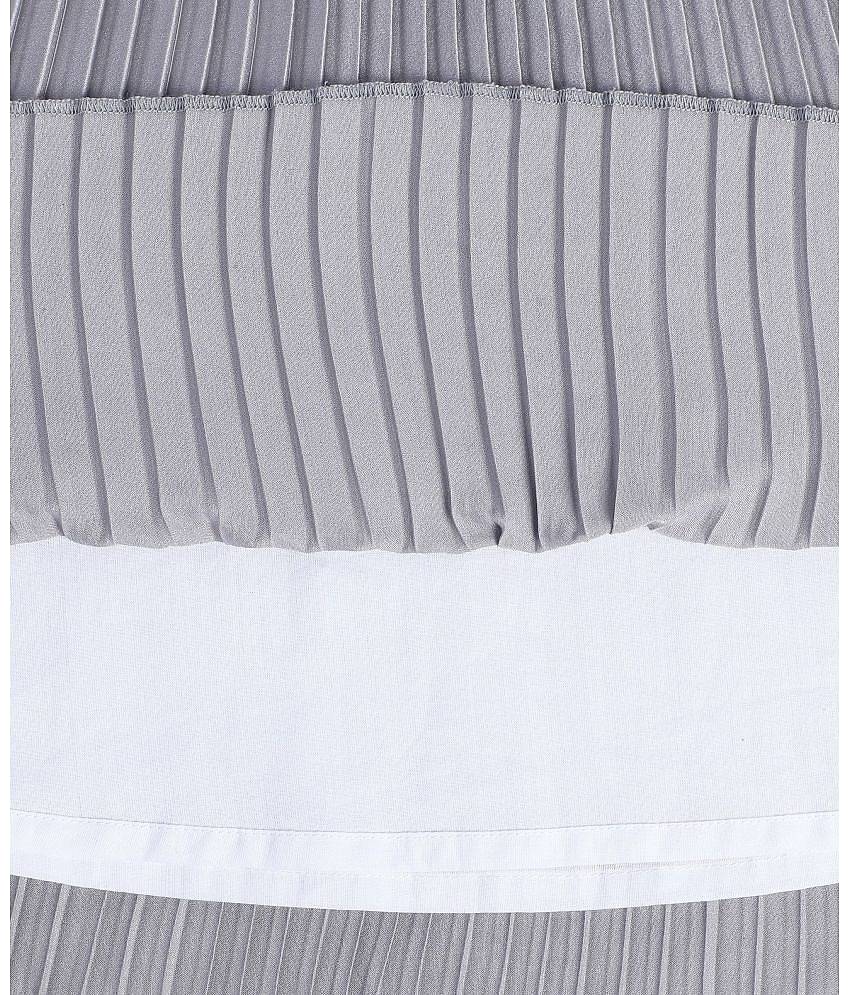 MINI KLUB Cotton A-line Dress For Girls ( Pack of 1 , Silver )