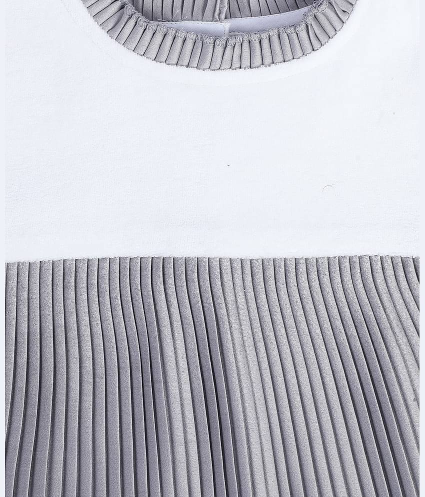 MINI KLUB Cotton A-line Dress For Girls ( Pack of 1 , Silver )