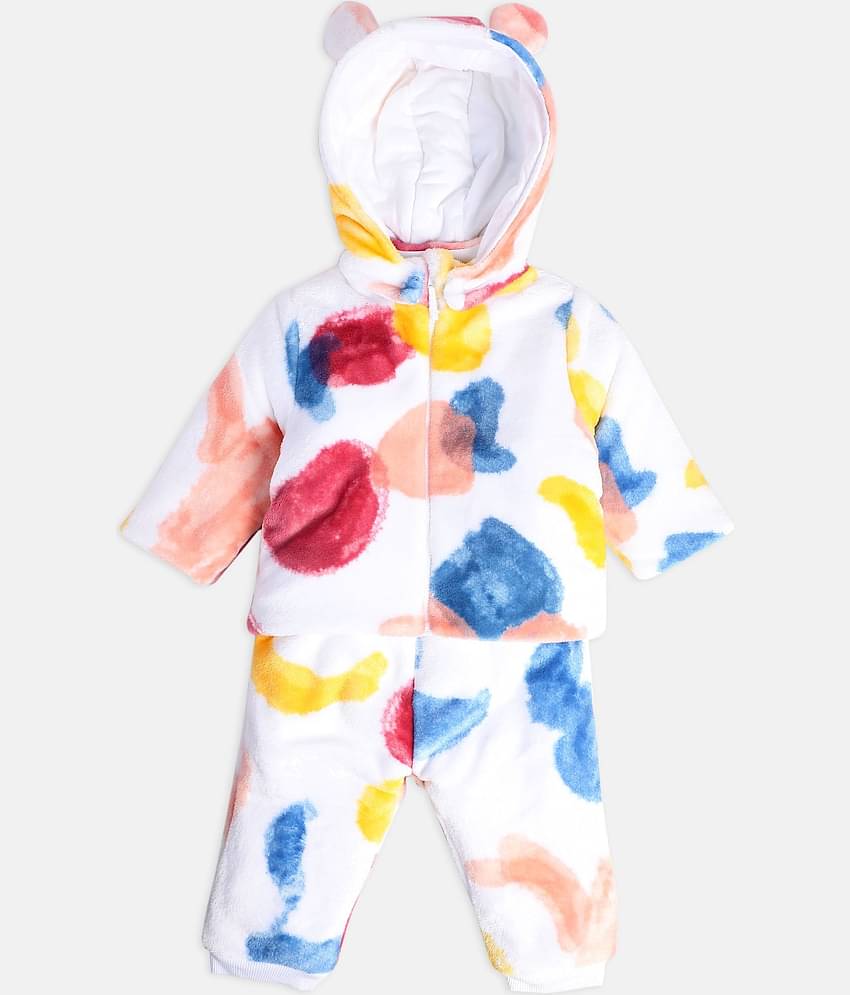 MINI KLUB Pack of 1 Baby Girls Cotton Top & Trouser ( White )