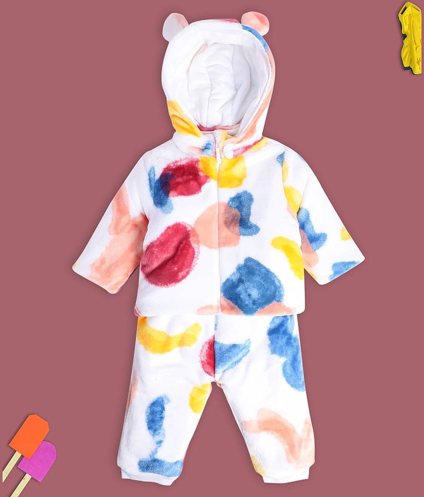 MINI KLUB Pack of 1 Baby Girls Cotton Top & Trouser ( White )