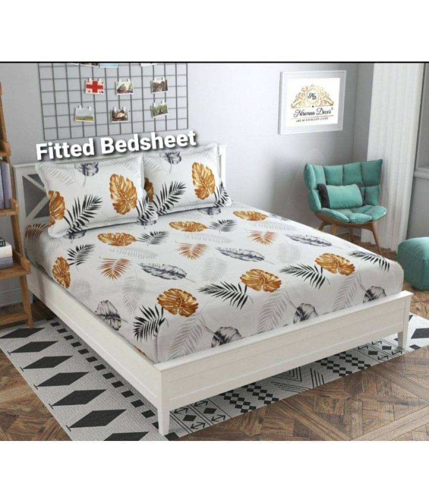     			Nirwana Decor Cotton Abstract 1 Bedsheet with 2 Pillow Covers - Multi