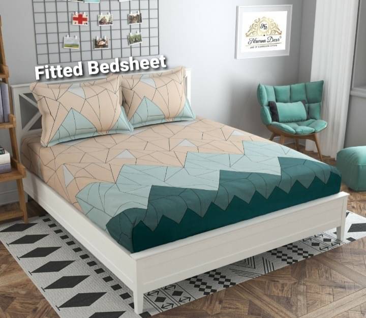     			Nirwana Decor Microfibre Abstract 1 Bedsheet with 2 Pillow Covers - Multi