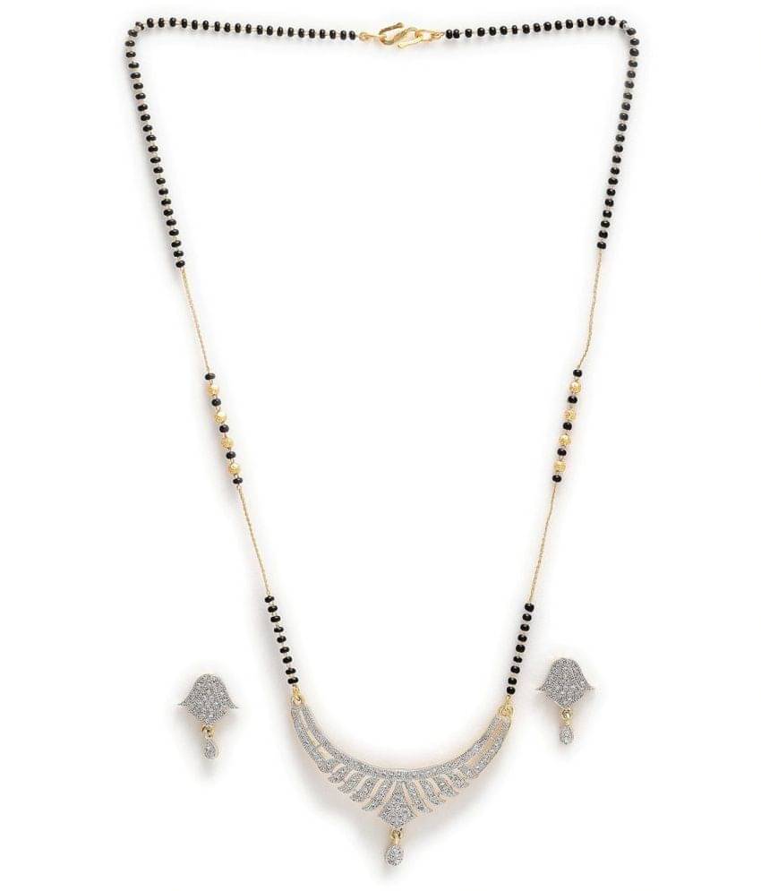 PUJVI Silver Mangalsutra Set ( Pack of 1 )     			PUJVI Silver Mangalsutra Set ( Pack of 1 )