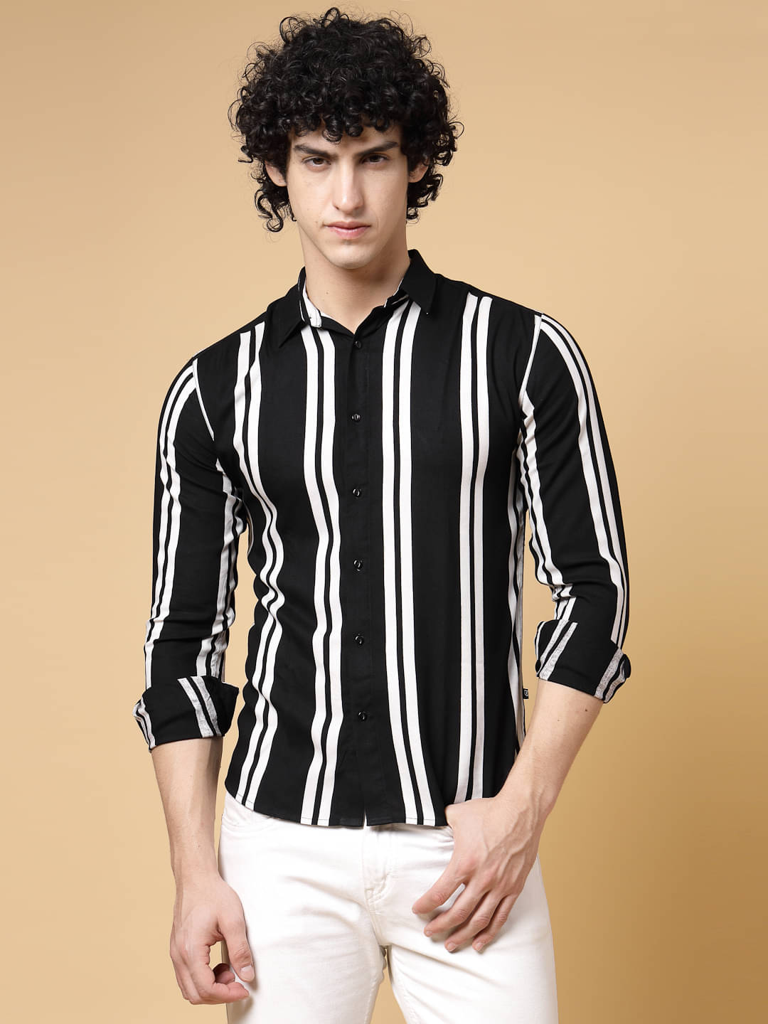     			Rigo Rayon Slim Fit Printed Full Sleeves Men's Casual Shirt - Black ( Pack of 1 )