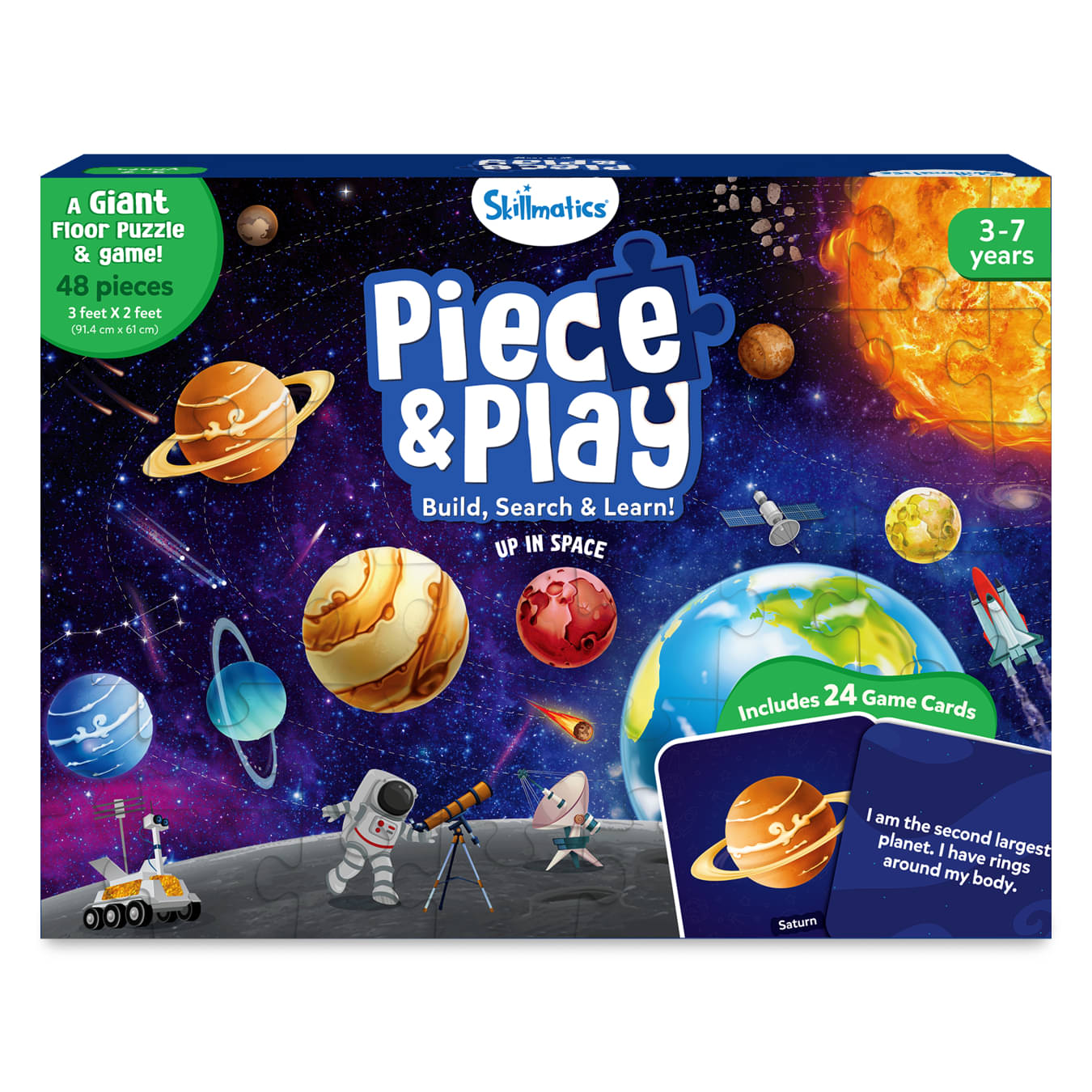     			Skillmatics Floor Puzzle & Game - Piece & Play Space, Jigsaw & Toddler Puzzles, Educational Toy, Gifts for Boys & Girls Ages 3, 4, 5, 6, 7 (48 Pieces, 2 x 3 feet)