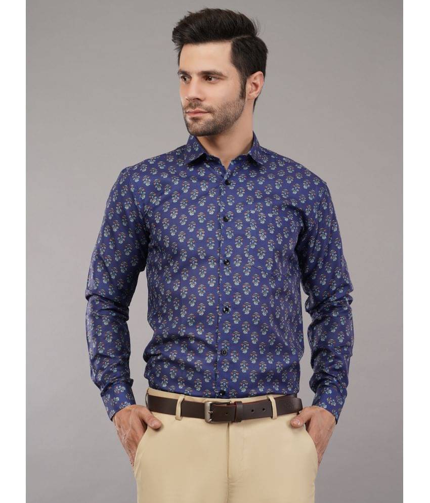     			Tu-Good Cotton Blend Regular Fit Printed Full Sleeves Men's Casual Shirt - Blue ( Pack of 1 )