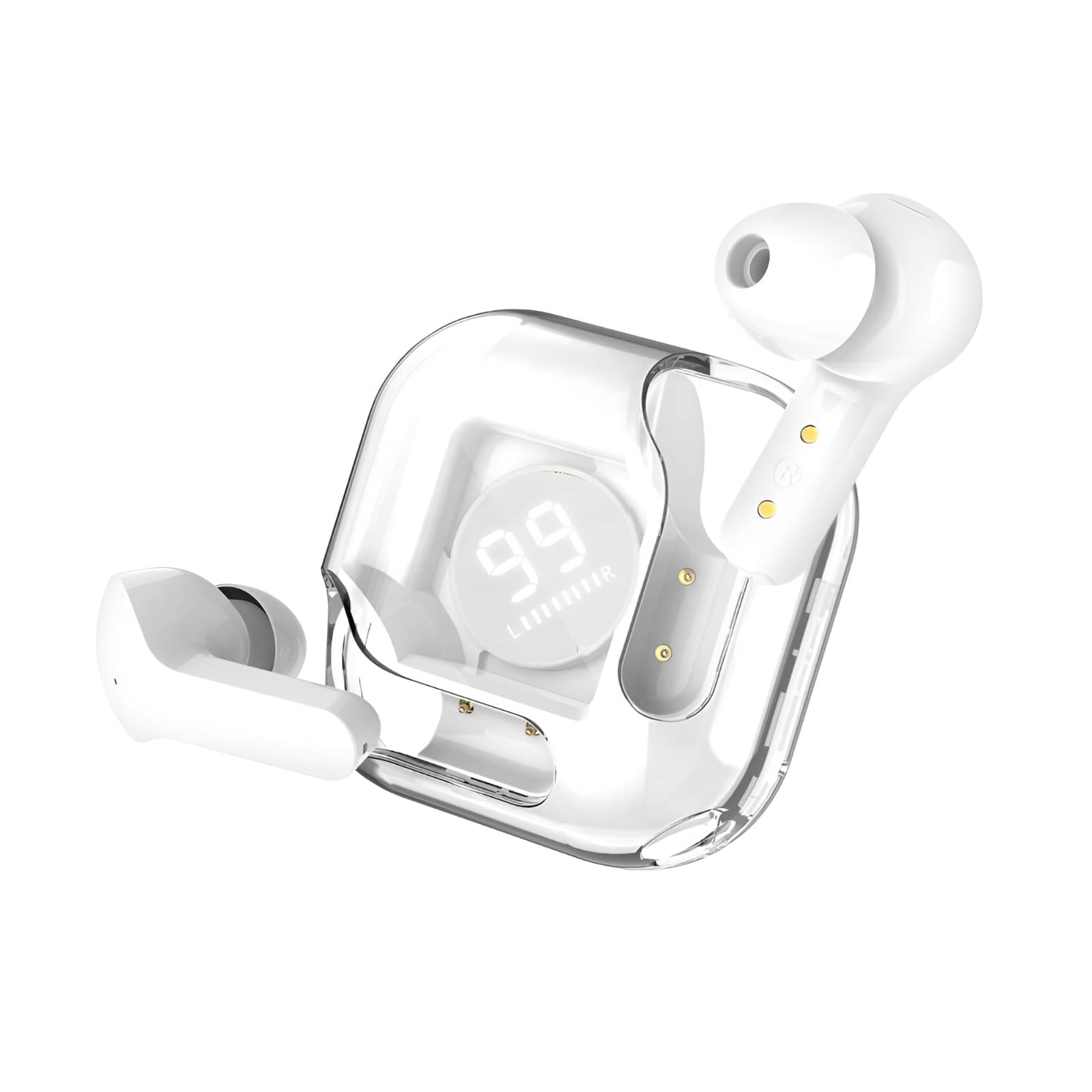     			VERONIC Flash Pods Bluetooth True Wireless (TWS) In Ear 30 Hours Playback Powerfull bass,Low Latency IPX4(Splash & Sweat Proof) White