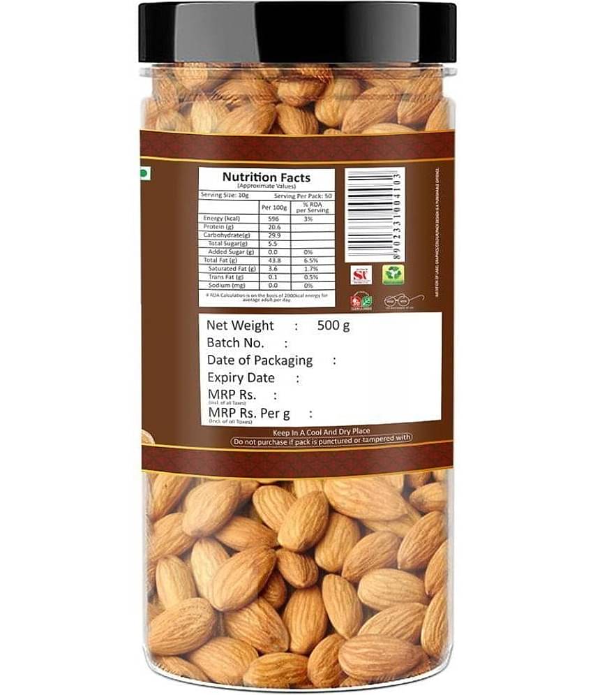 YUM YUM Premium California Almond Badam 500g Almonds (500 g)