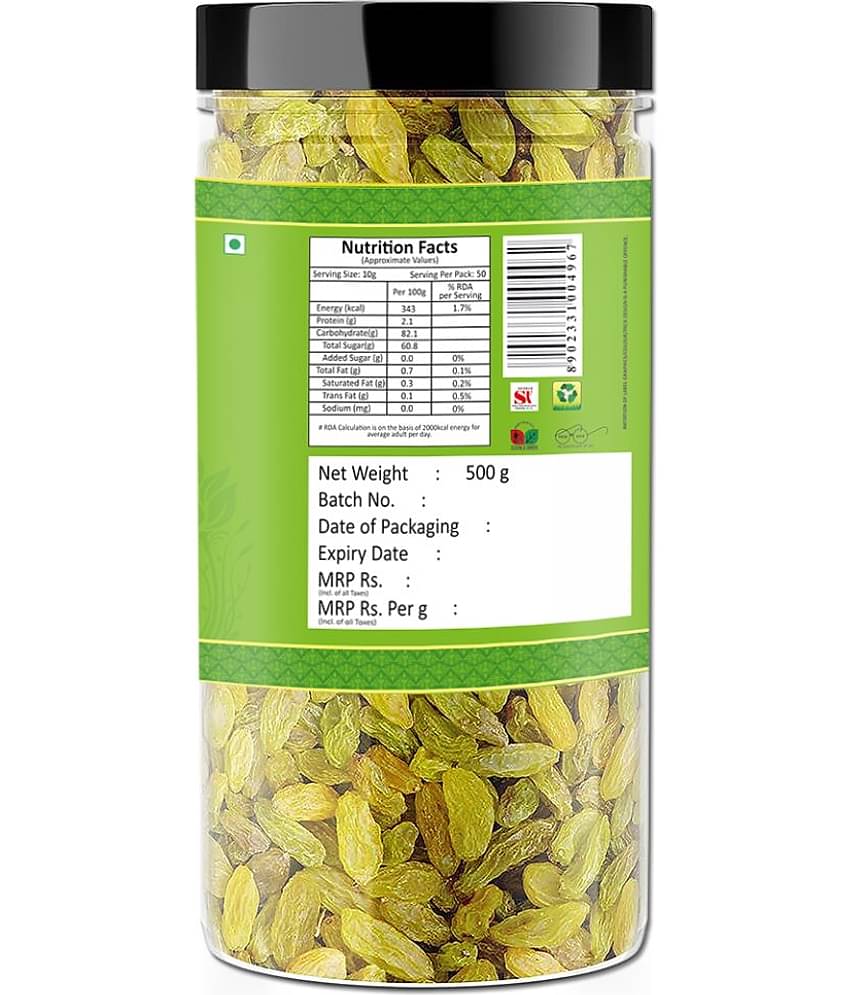 YUM YUM Premium Raisins Kishmish 1kg Raisins (2 x 0.5 kg)