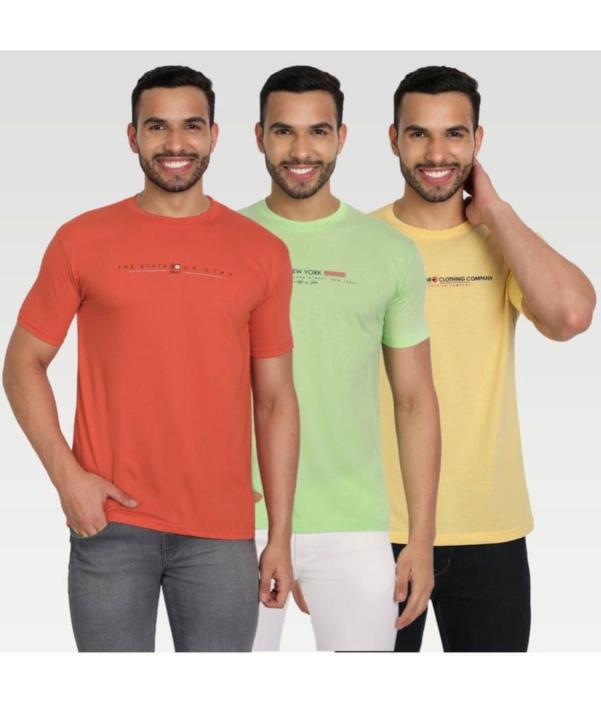 Zeffit Pack of 3 Cotton Blend Regular Fit Men's T-Shirt ( Multicolor ) Zeffit Pack of 3 Cotton Blend Regular Fit Men's T-Shirt ( Multicolor )