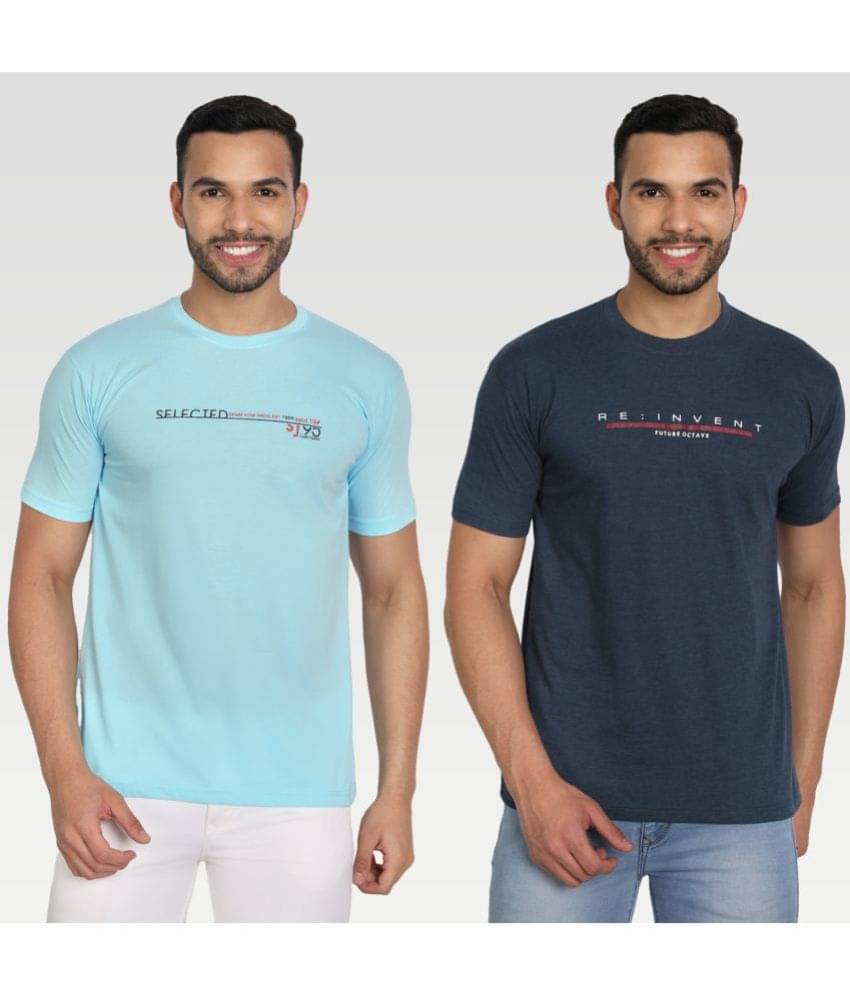 Zeffit Pack of 2 Cotton Blend Regular Fit Men's T-Shirt ( Multicolor ) Zeffit Pack of 2 Cotton Blend Regular Fit Men's T-Shirt ( Multicolor )