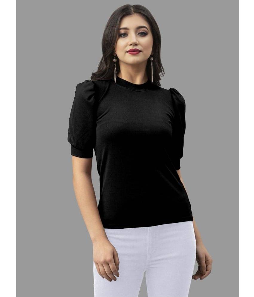 Apnisha Women's Polyester Regular Top ( Black )     			Apnisha Women's Polyester Regular Top ( Black )