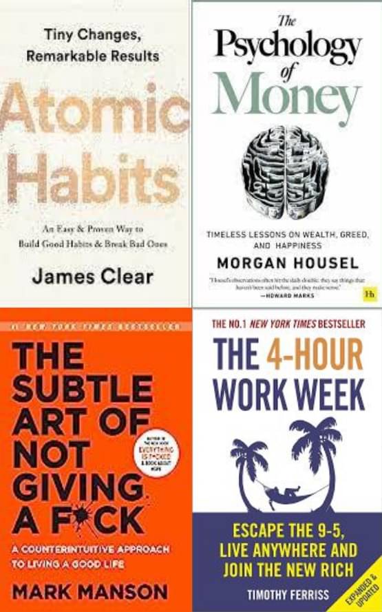 Atomic Habits + The Psychology of Money + The Subtle Art + The 4-Hour Work Week Atomic Habits + The Psychology of Money + The Subtle Art + The 4-Hour Work Week