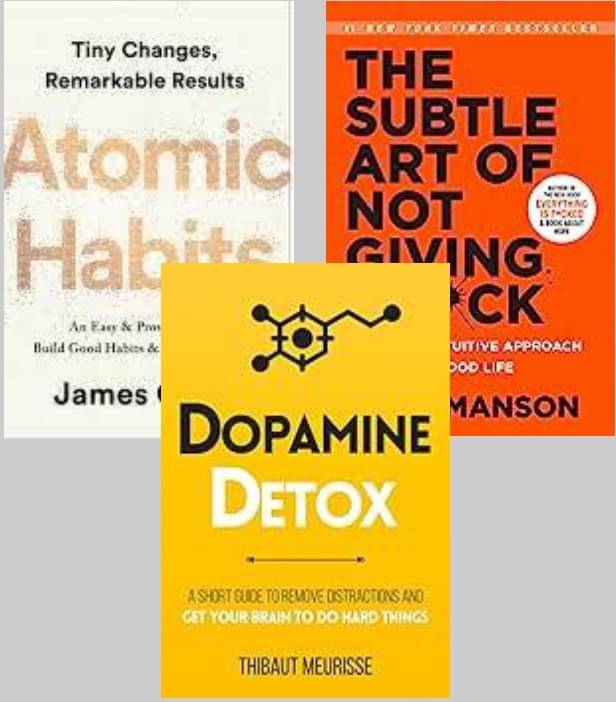     			Atomic Habits + The Subtle Art + Dpamine Detox