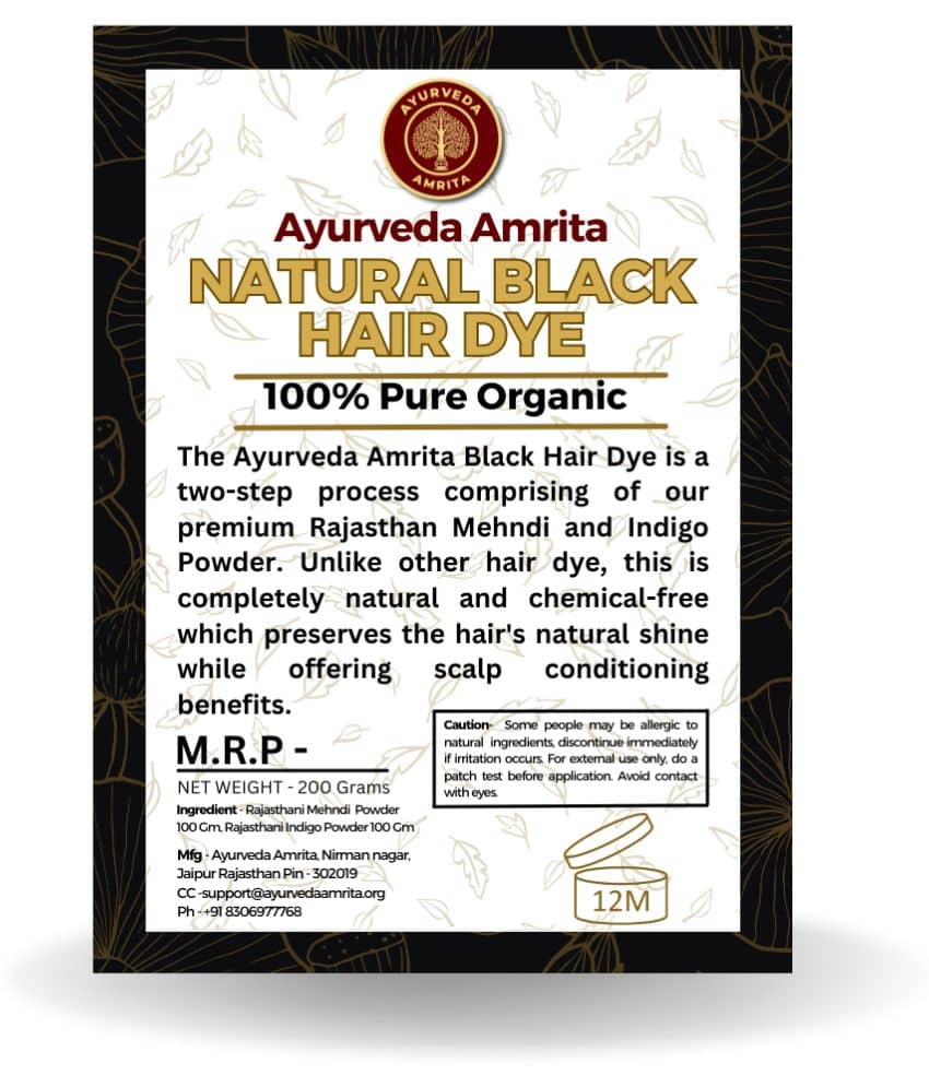 Ayurveda Amrita - Black Natural Permanent Hair Color 1