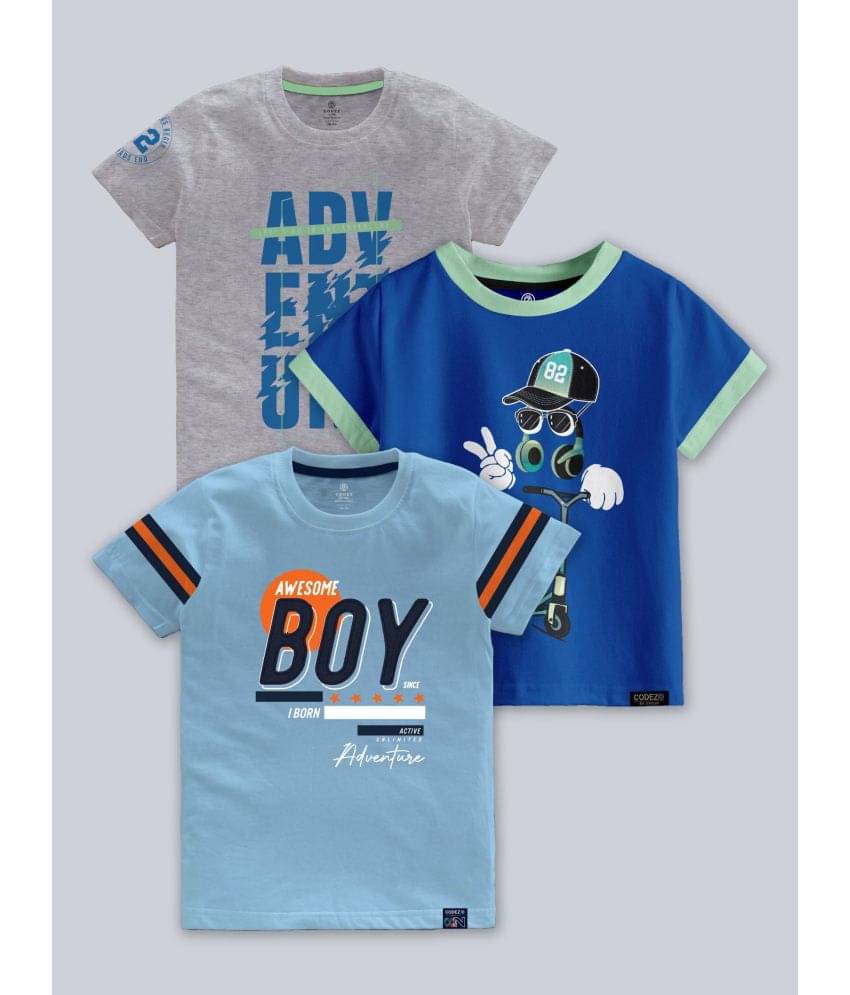     			CODEZ Pack of 3 Boys Cotton Blend T-Shirt ( Multi Color )