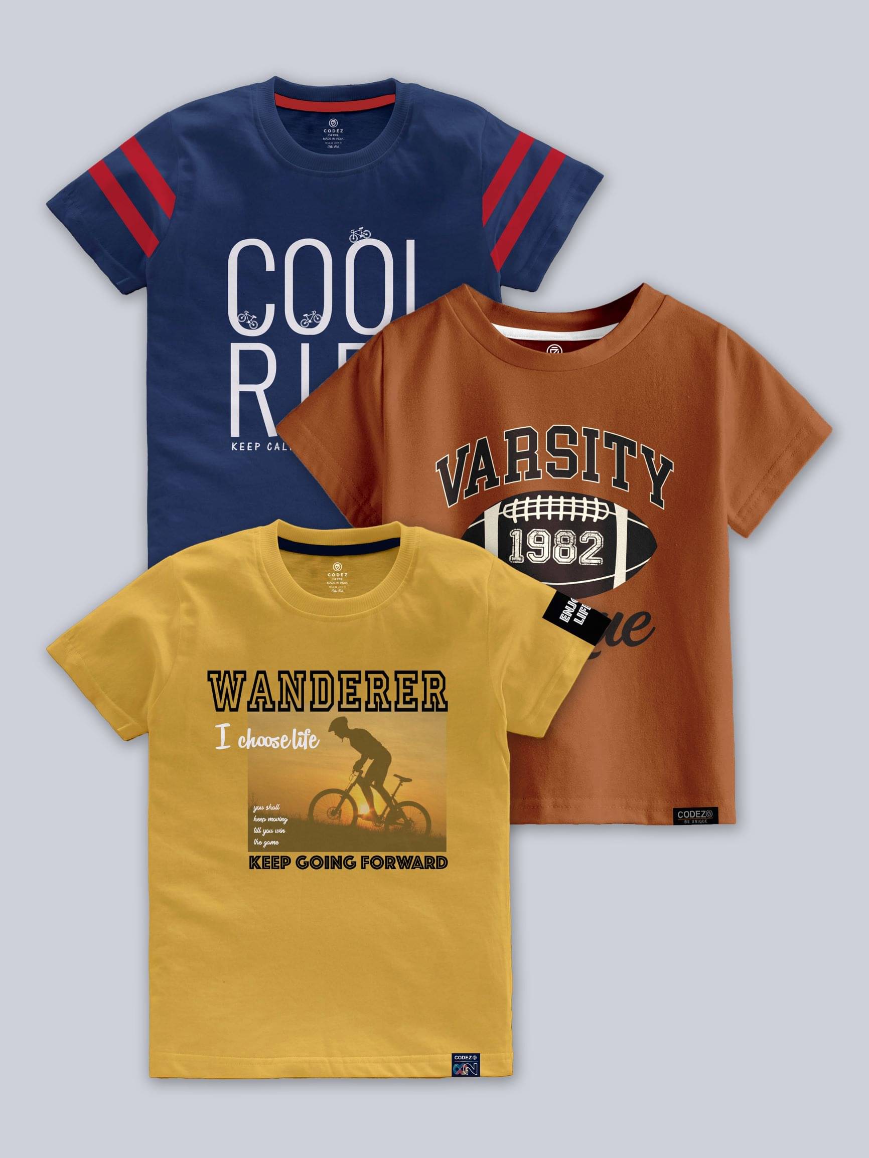     			CODEZ Pack of 1 Boys Cotton Blend T-Shirt ( Multi Color )