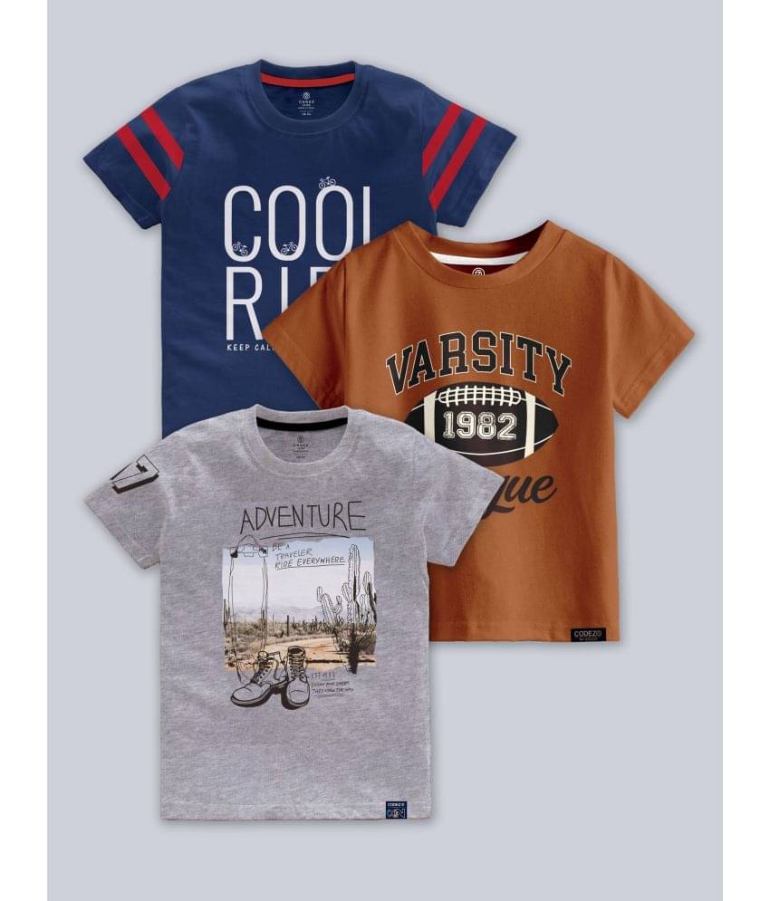     			CODEZ Pack of 1 Boys Cotton Blend T-Shirt ( Multi Color )