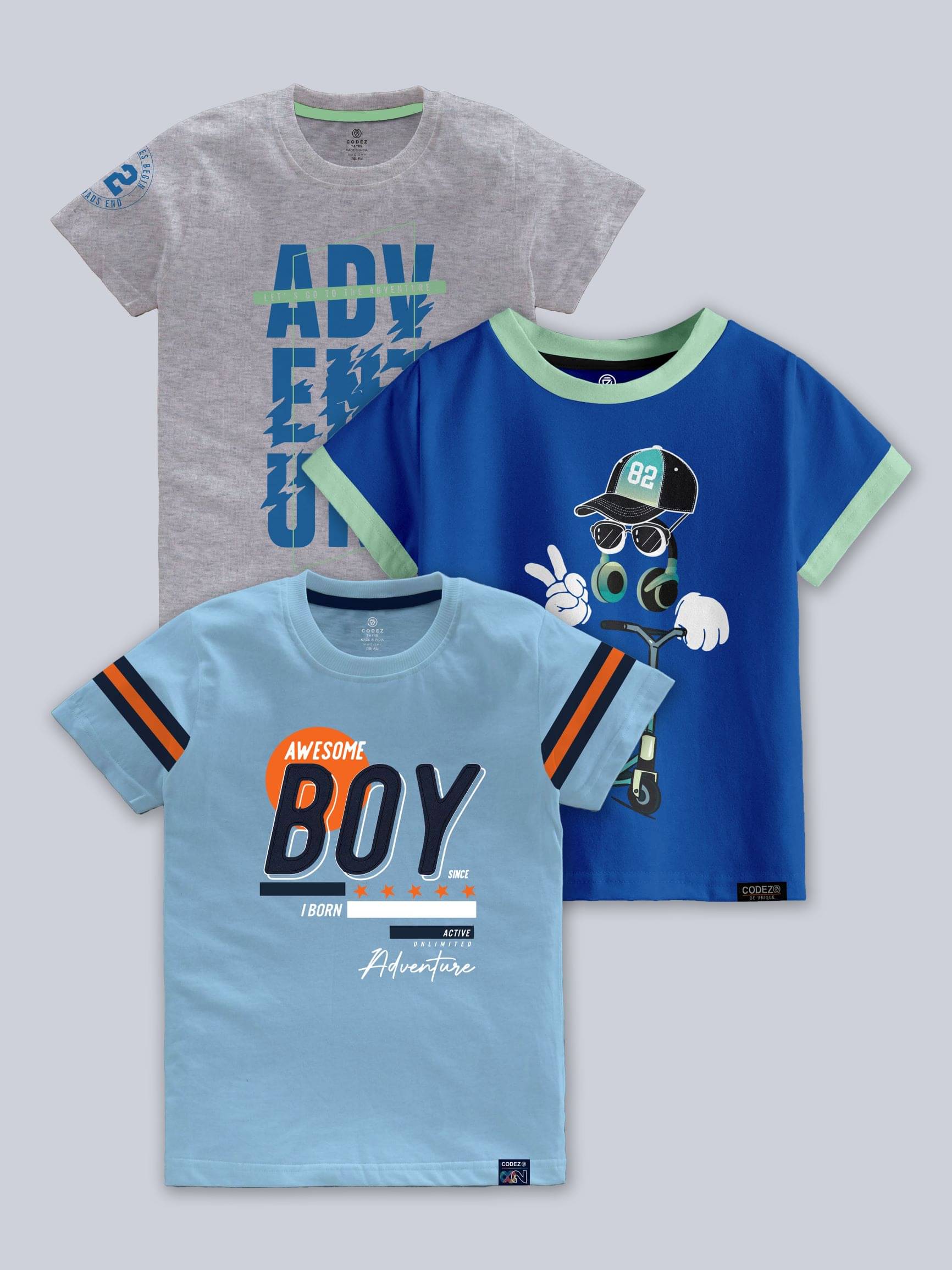     			CODEZ Pack of 1 Boys Cotton Blend Polo T-Shirt ( Multi Color )