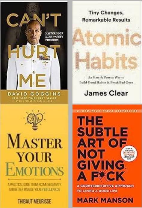     			Can't Hurt Me + Atomic Habits + Subtle Art + Master Your Emotion