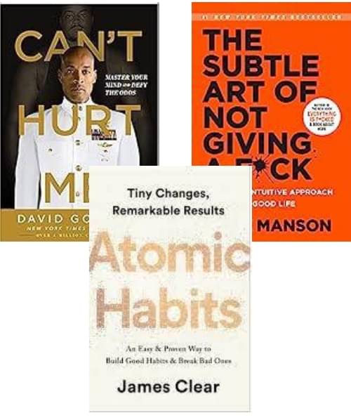     			Can't Hurt Me + The Subtle Art + Atomic Habits