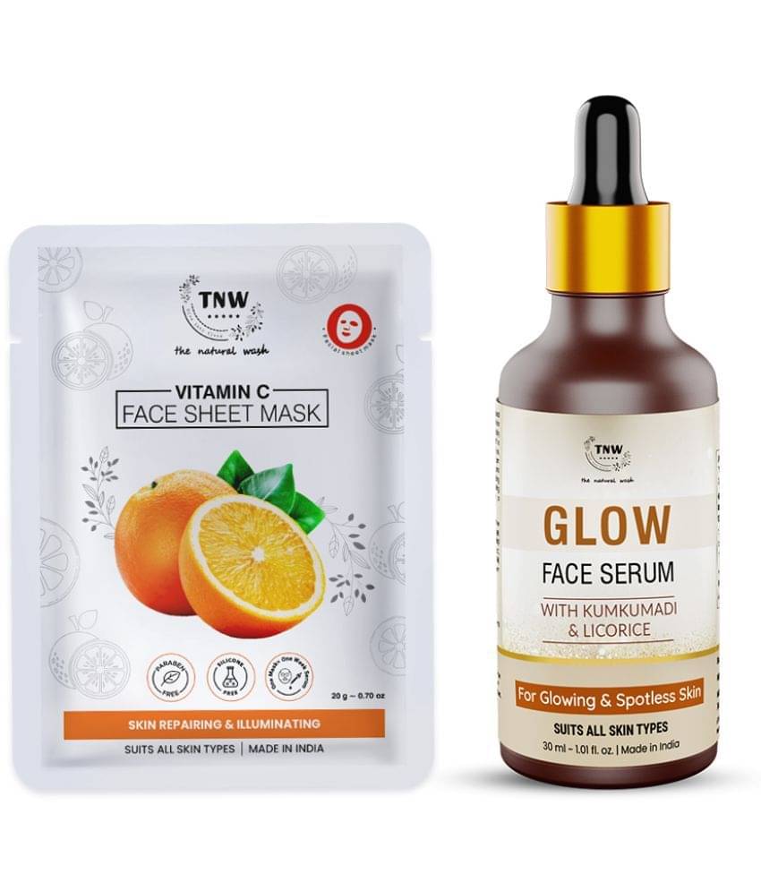 Combo of 2- Glow Face Serum 30ml & Face Sheet Mask Vitamin C Combo of 2- Glow Face Serum 30ml & Face Sheet Mask Vitamin C