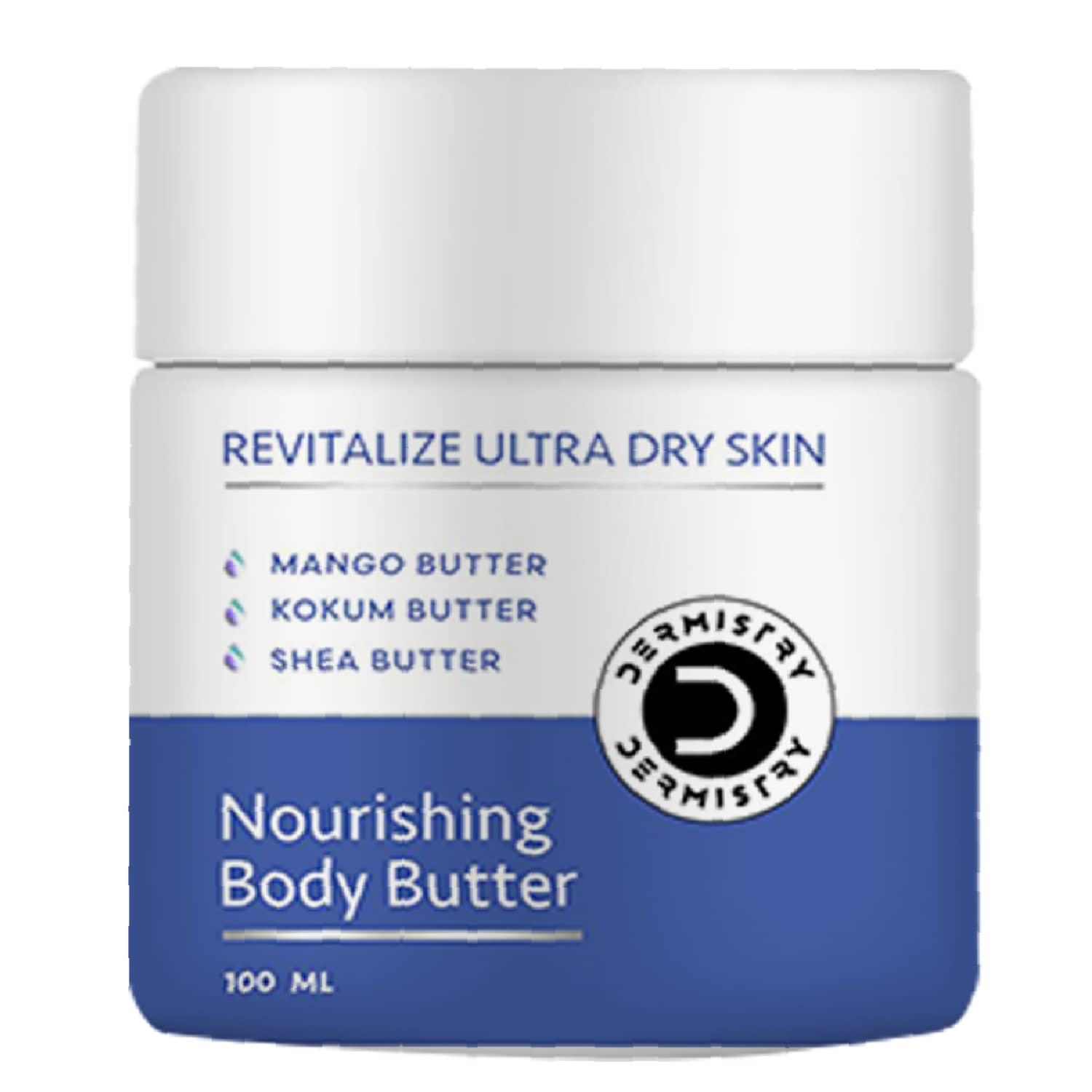 Dermistry Ultra Dry Nourishing Revitalizing Body Butter for Sensitive & Dry Skin With Mango Butter Kokum Butter & Shea Butter Instant Nourishing Dryness Control Hydration & Deep Moisturization Skin Repair Cream Absorbs Quickly Men & Women-100ml