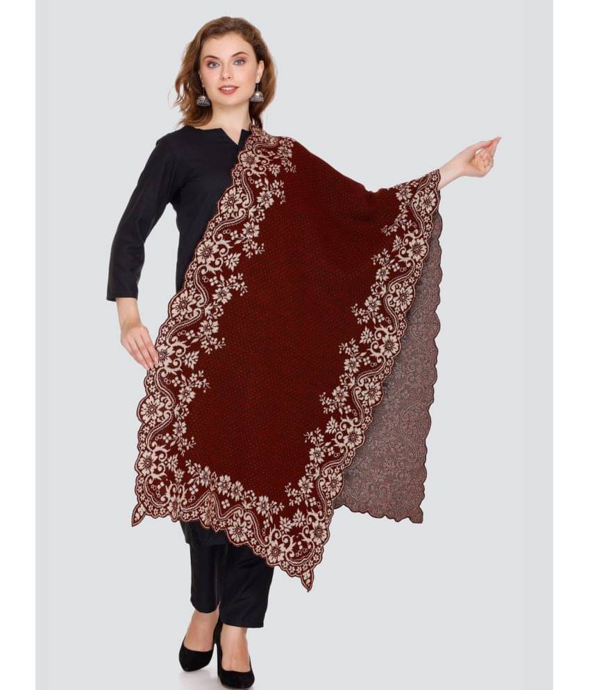     			ELTHIA Maroon Self Design Shawl - ( Pack of 1 )