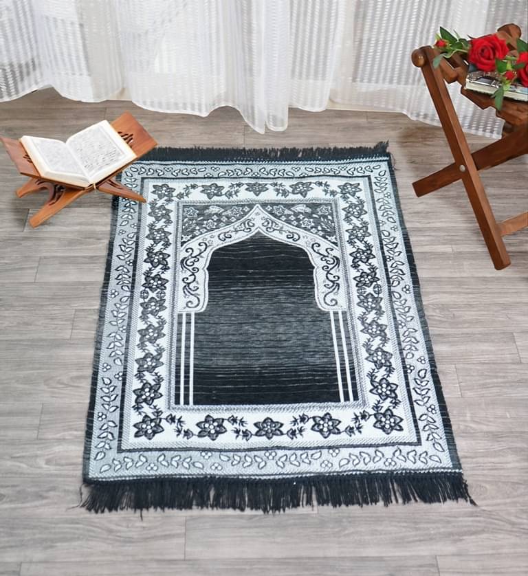 FURNISHING HUT Black Single Regular Velvet Prayer Mat ( 110 X 70 cm ) FURNISHING HUT Black Single Regular Velvet Prayer Mat ( 110 X 70 cm )