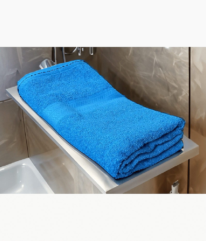 Finesse Decor Cotton Self Design 500 ( Pack of 1 ) - Blue