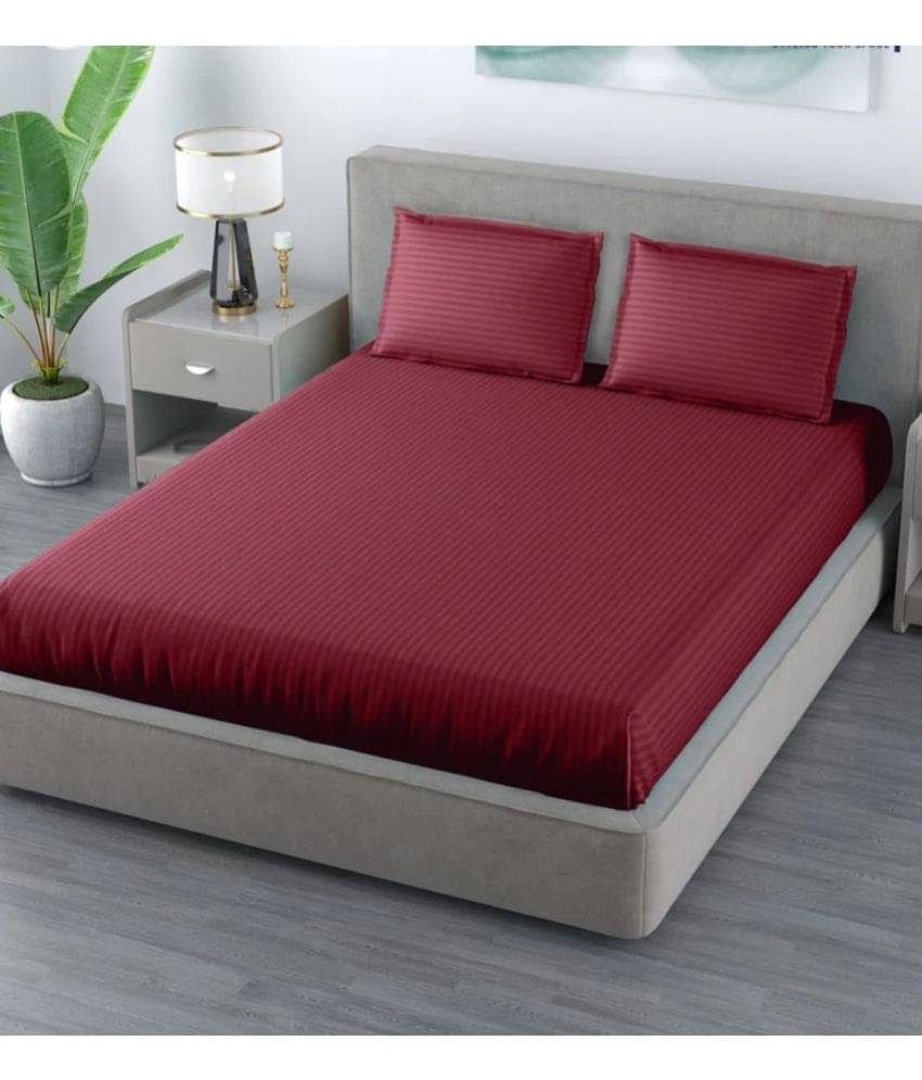 Finesse Decor Cotton Double Bedsheet ( Maroon )     			Finesse Decor Cotton Double Bedsheet ( Maroon )