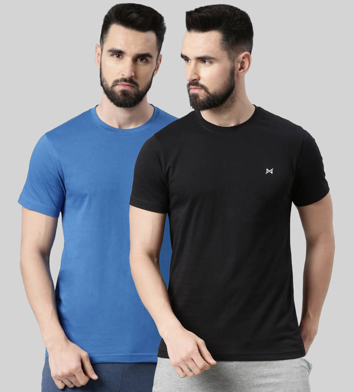 Force NXT Pack of 2 Cotton Blend Regular Fit Men's T-Shirt ( Multicolor ) Force NXT Pack of 2 Cotton Blend Regular Fit Men's T-Shirt ( Multicolor )