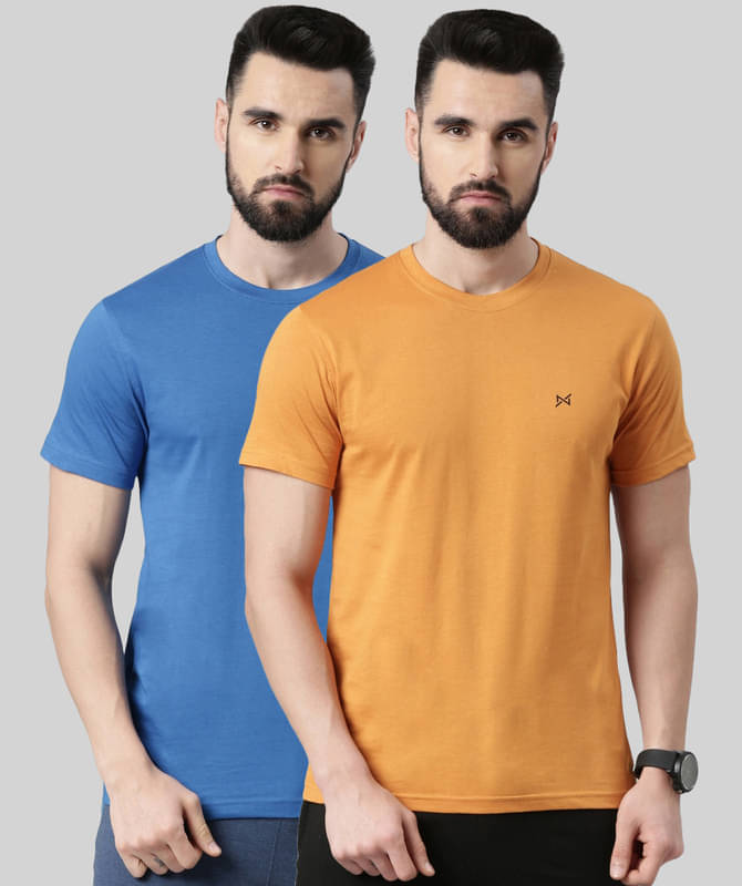Force NXT Pack of 2 Cotton Blend Regular Fit Men's T-Shirt ( Multicolor ) Force NXT Pack of 2 Cotton Blend Regular Fit Men's T-Shirt ( Multicolor )