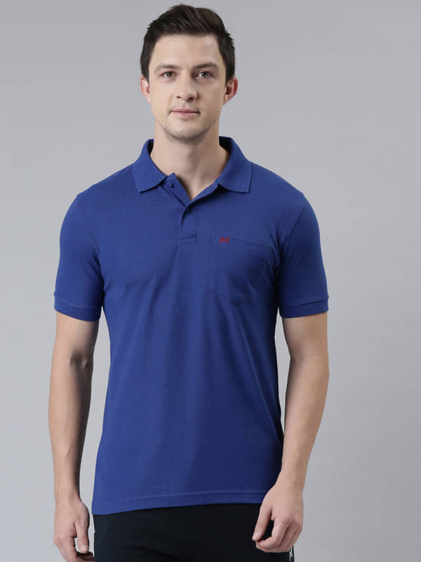 Force NXT Pack of 1 Cotton Blend Regular Fit Solid Half Sleeves Men's Polo T Shirt ( Blue ) Force NXT Pack of 1 Cotton Blend Regular Fit Solid Half Sleeves Men's Polo T Shirt ( Blue )