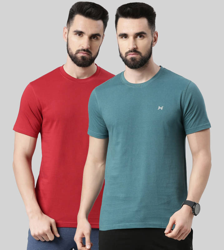     			Force NXT Pack of 2 Cotton Blend Regular Fit Men's T-Shirt ( Multicolor )