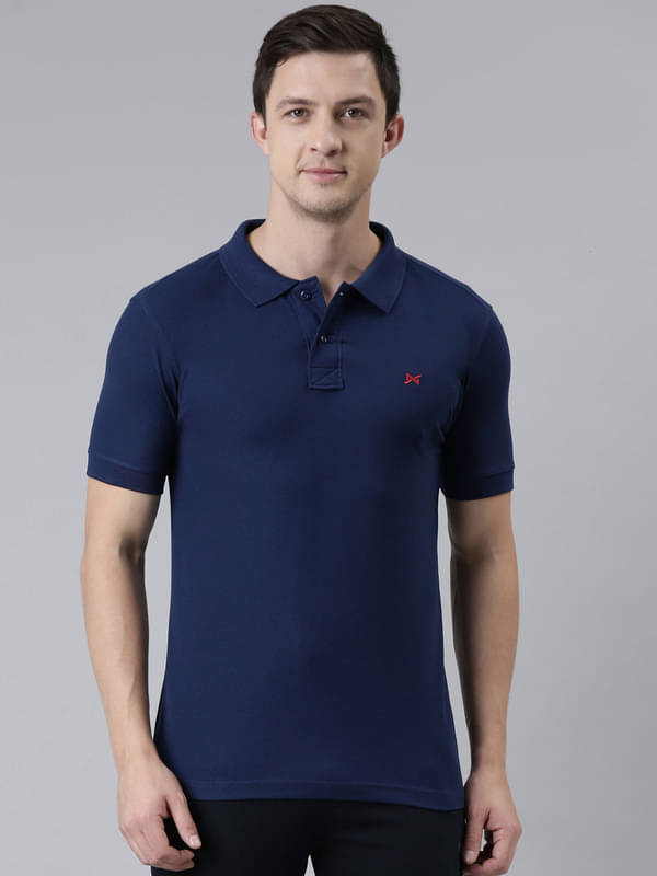 Force NXT Pack of 1 Cotton Blend Regular Fit Solid Half Sleeves Men's Polo T Shirt ( Blue ) Force NXT Pack of 1 Cotton Blend Regular Fit Solid Half Sleeves Men's Polo T Shirt ( Blue )