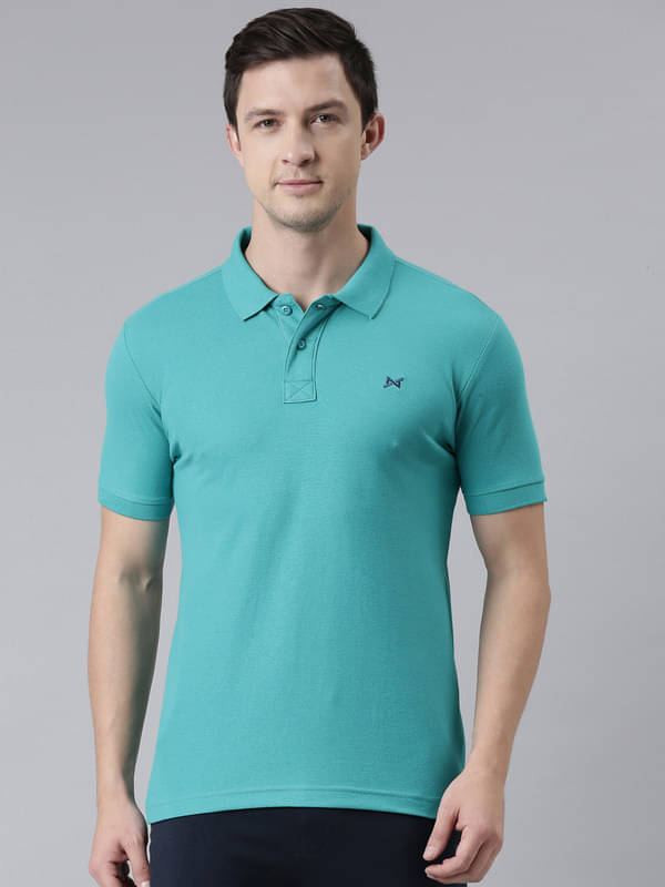     			Force NXT Pack of 1 Cotton Blend Regular Fit Solid Half Sleeves Men's Polo T Shirt ( Green )